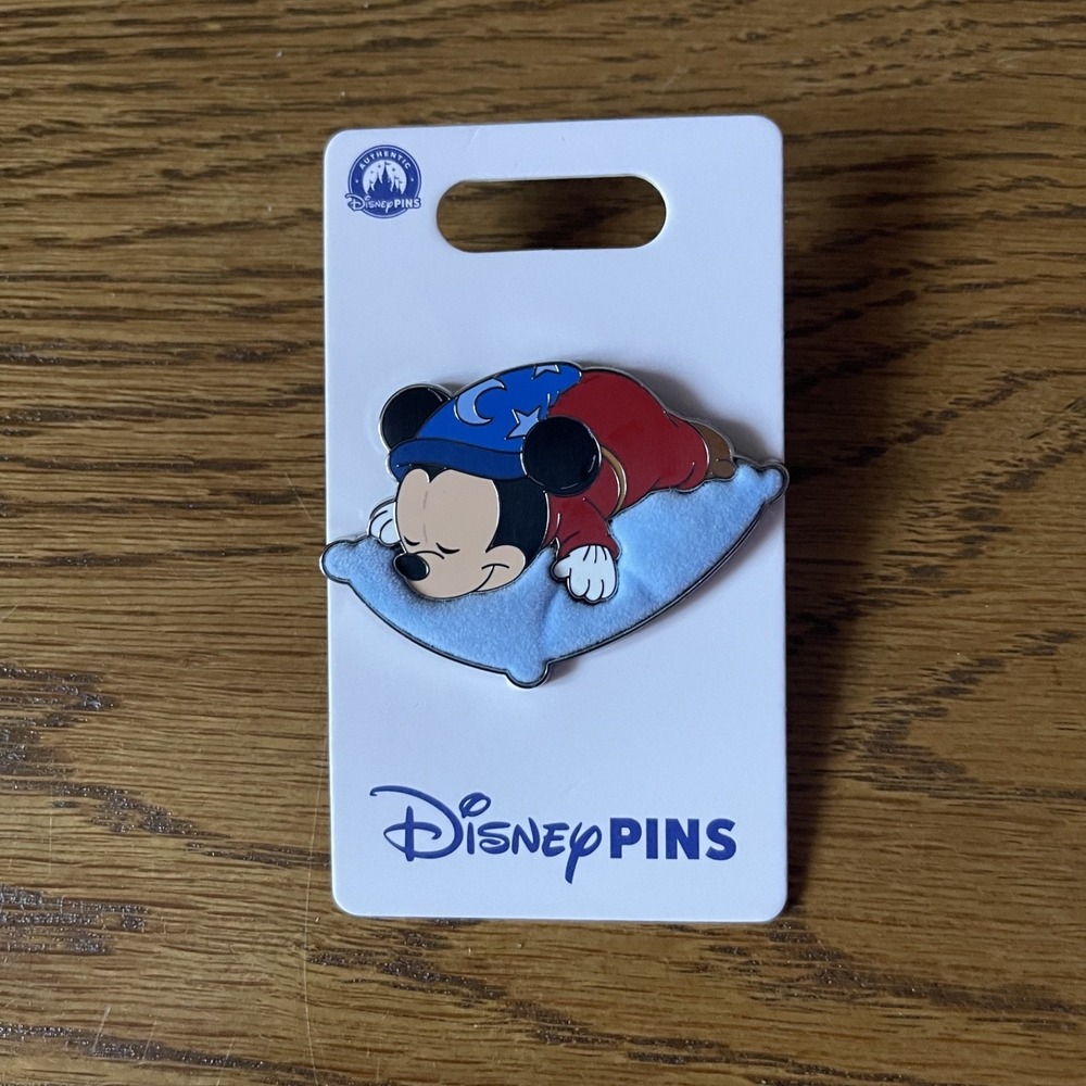 2026 Disney Parks Sorcerer Mickey Mouse Napping Sleeping Pillow OE Pin
